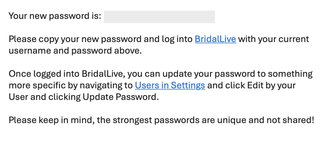 Receive Password Reset