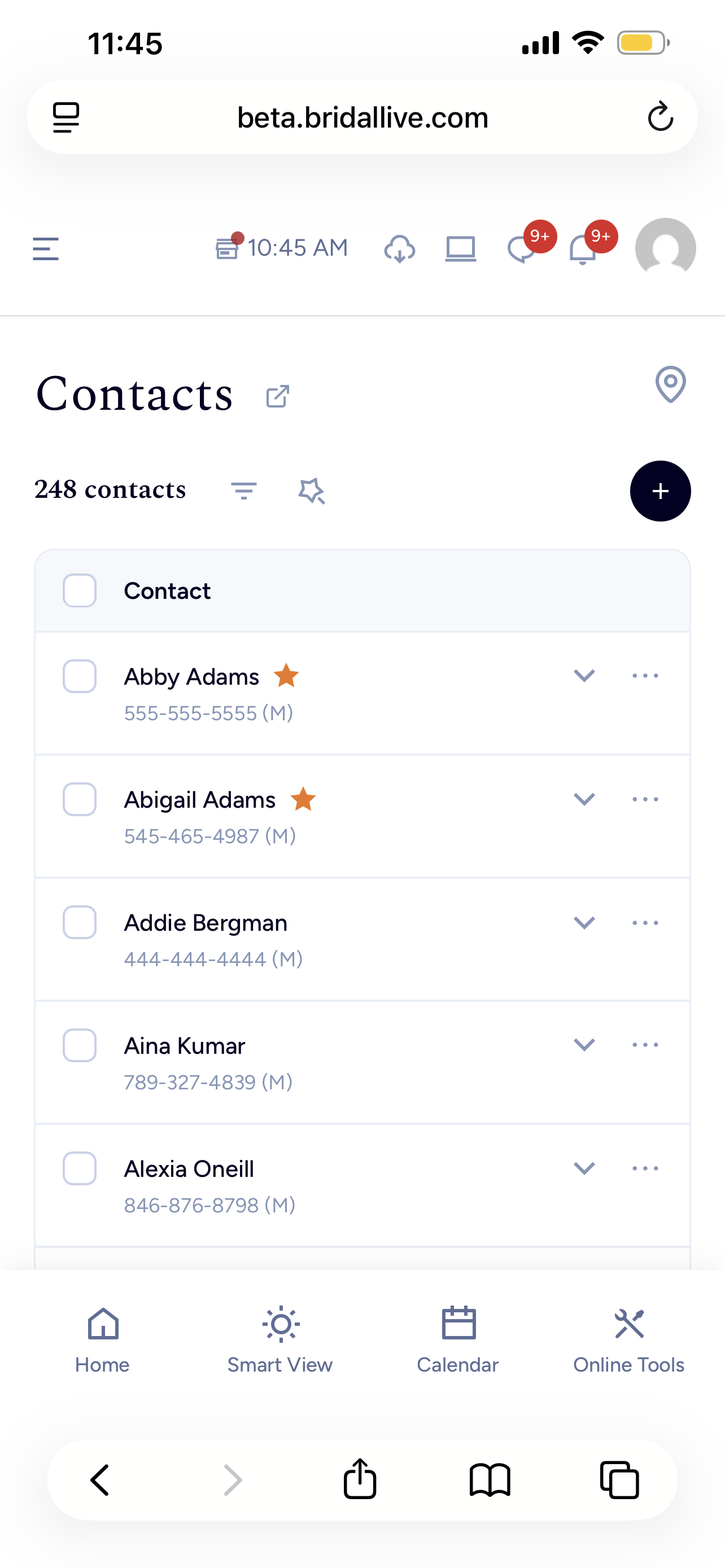 Search Contacts Beta Mobile